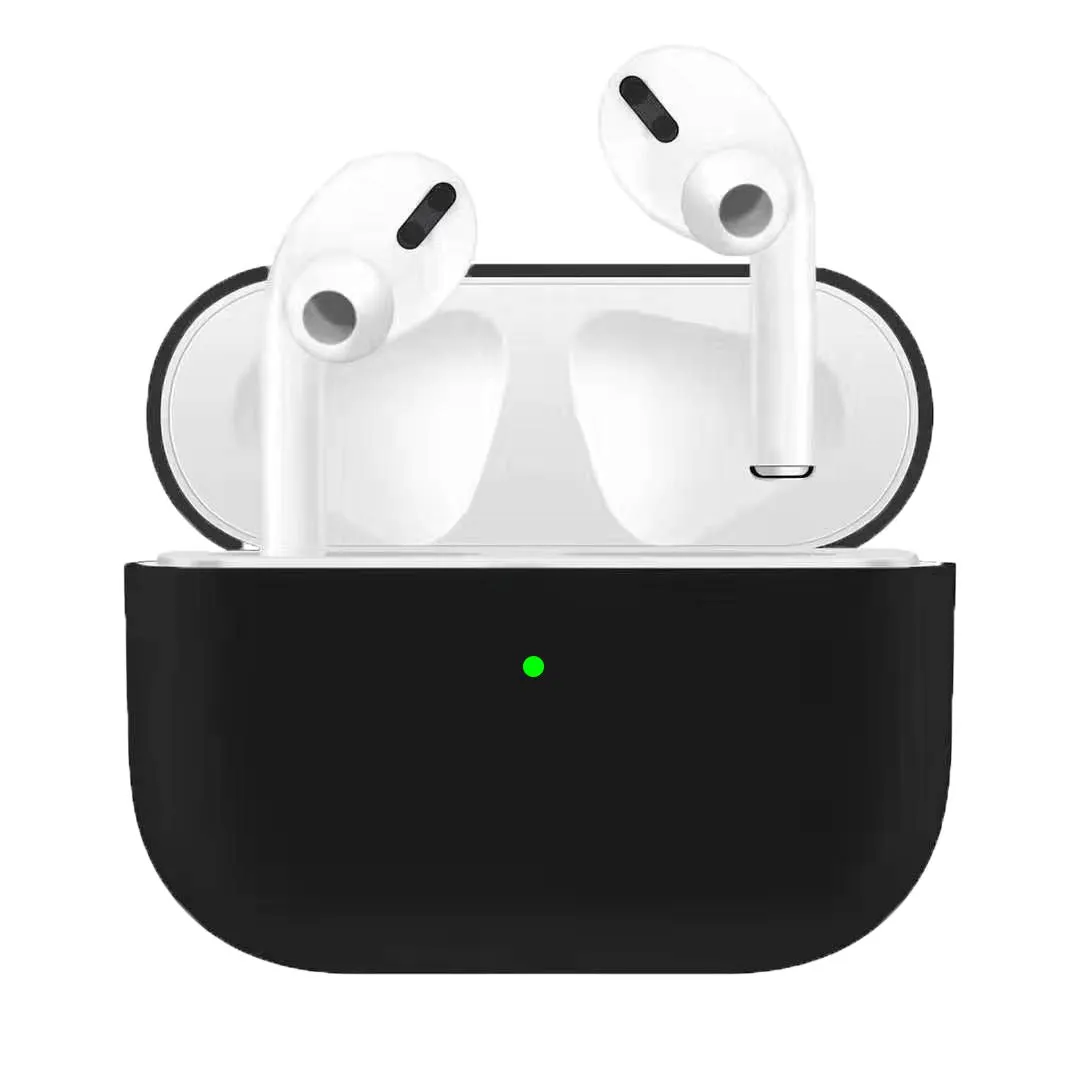 Silicone Earphone Case For Airpods Pro Shockproof Cases For Apple Bluetooth Headset Protective Cover black