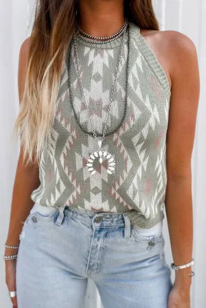 Sleeveless Crewneck Sweater Tank