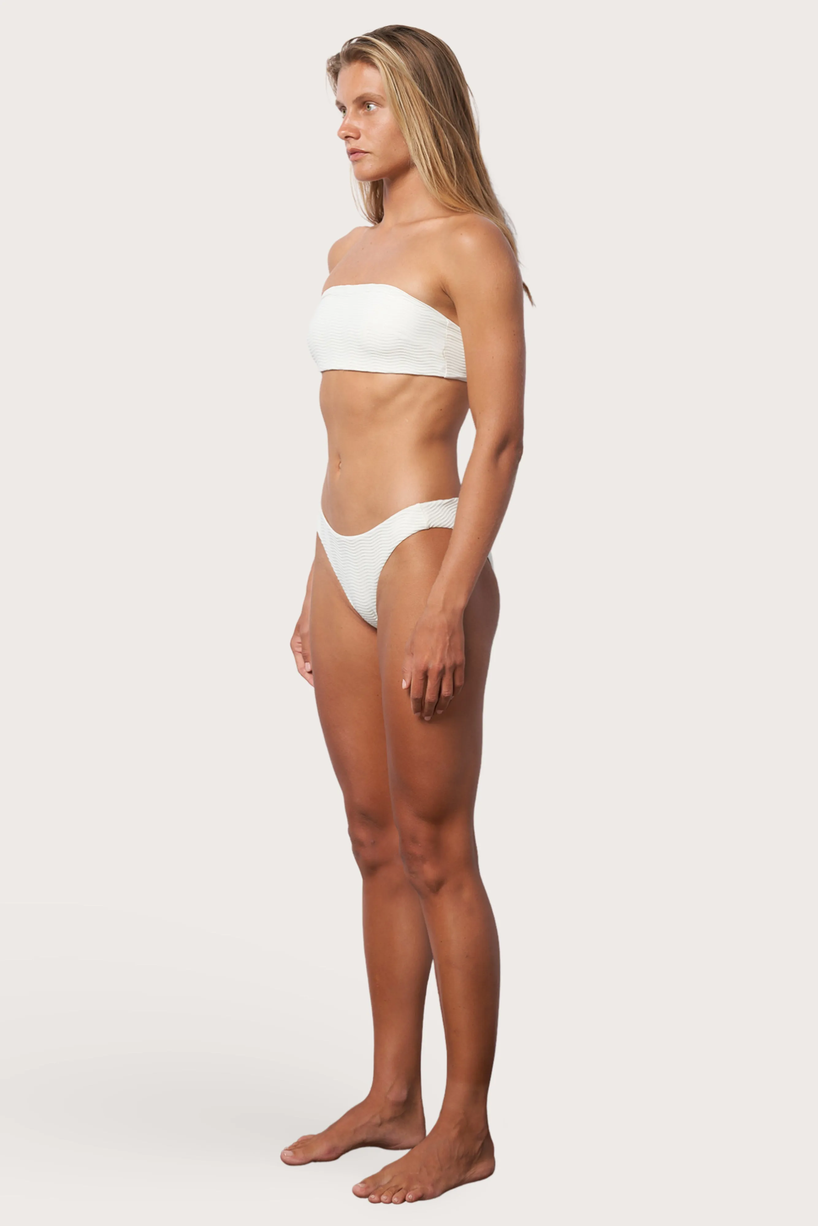 Slide Bandeau Bikini Top - Meringue Wave