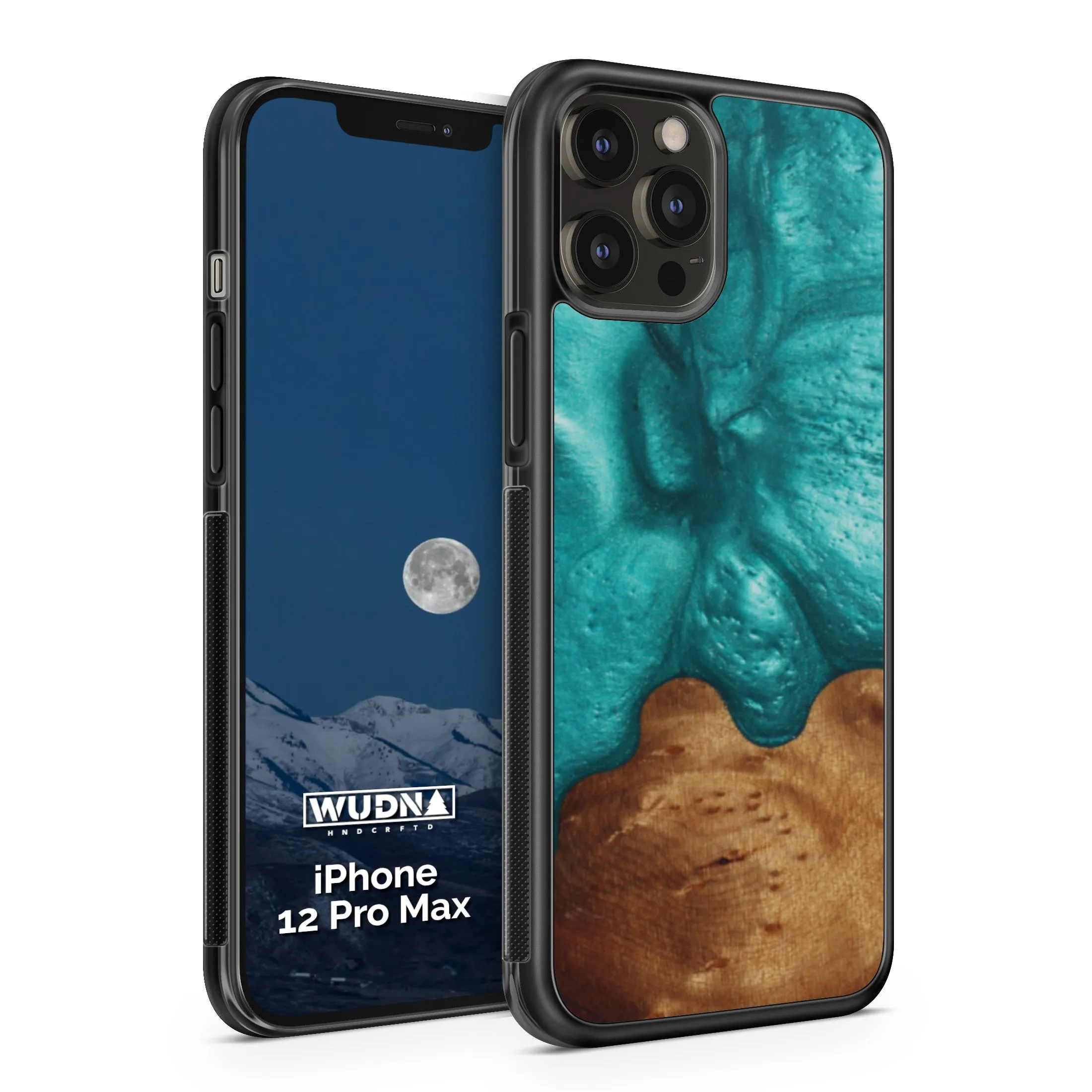 Slim Resin & Wood iPhone Case (Coastline Collection - Deep Sea Green)