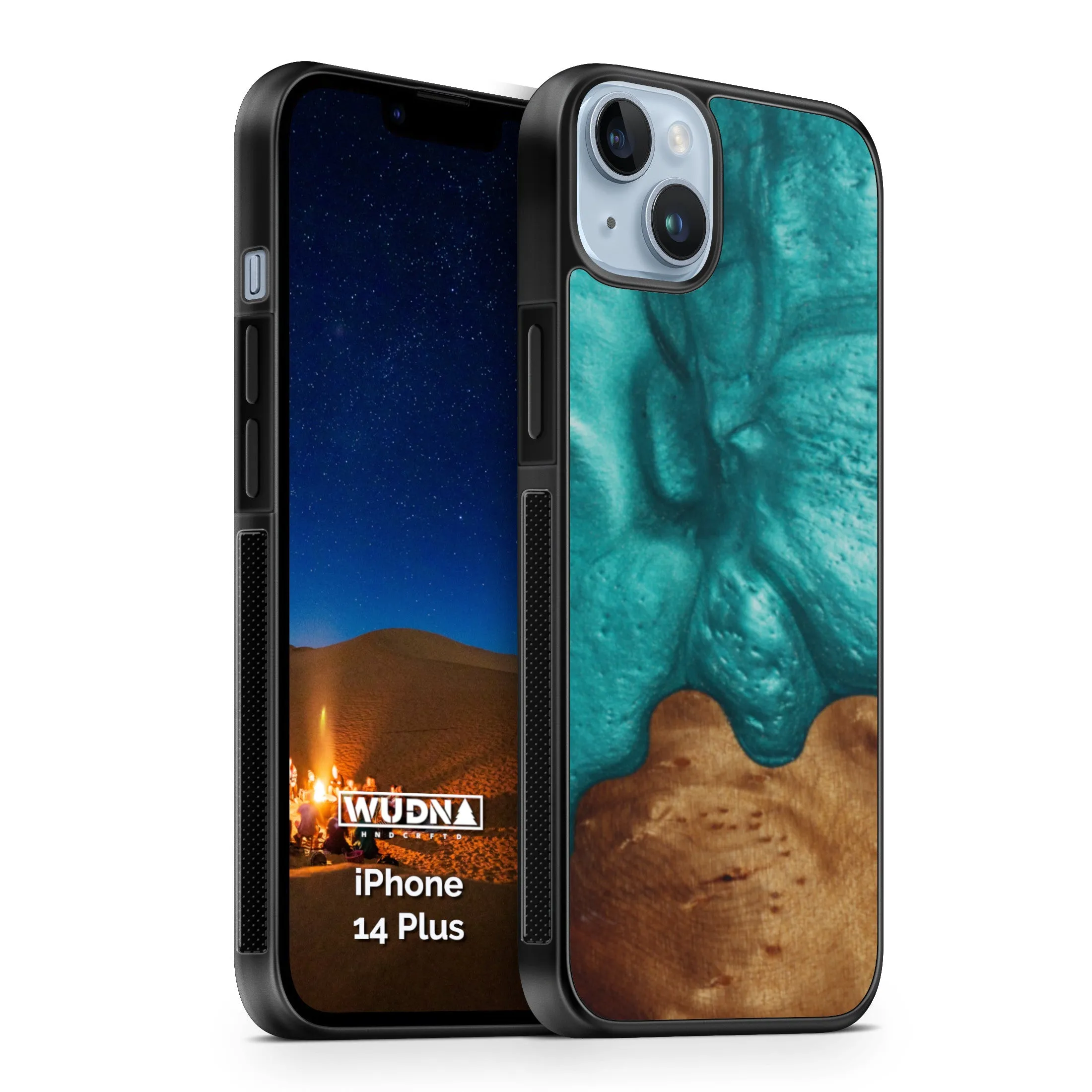 Slim Resin & Wood iPhone Case (Coastline Collection - Deep Sea Green)