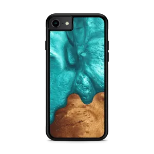 Slim Resin & Wood iPhone Case (Coastline Collection - Deep Sea Green)