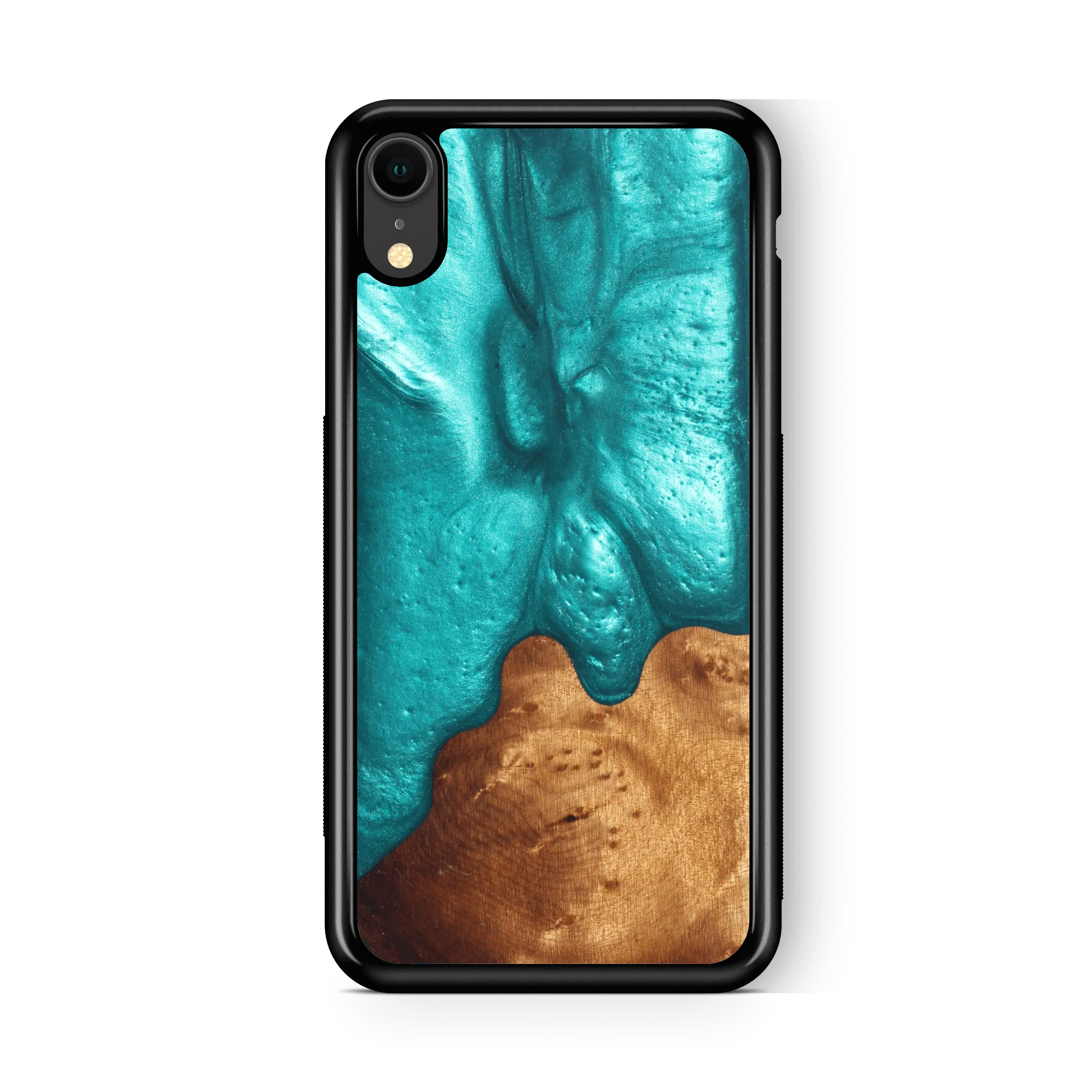 Slim Resin & Wood iPhone Case (Coastline Collection - Deep Sea Green)