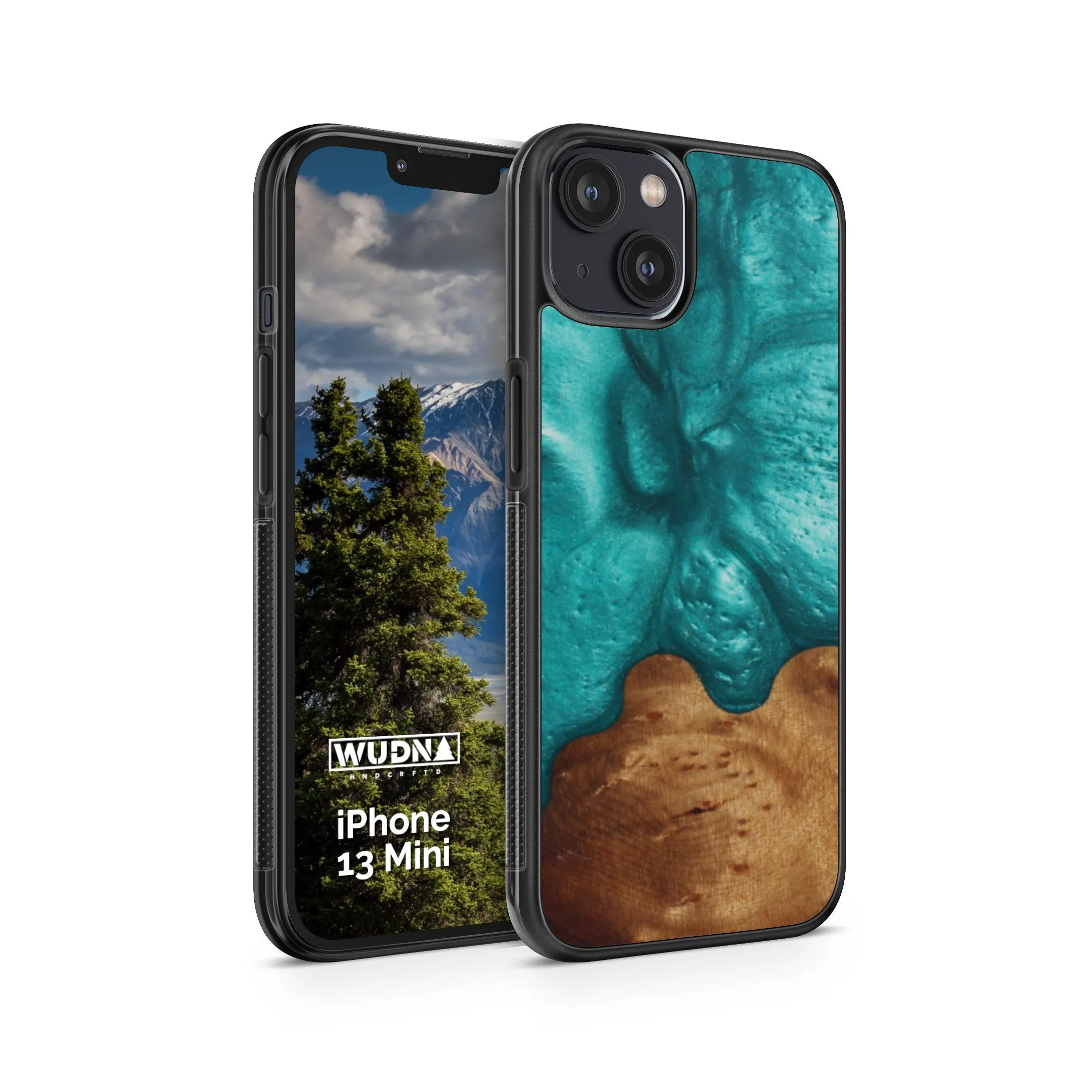Slim Resin & Wood iPhone Case (Coastline Collection - Deep Sea Green)