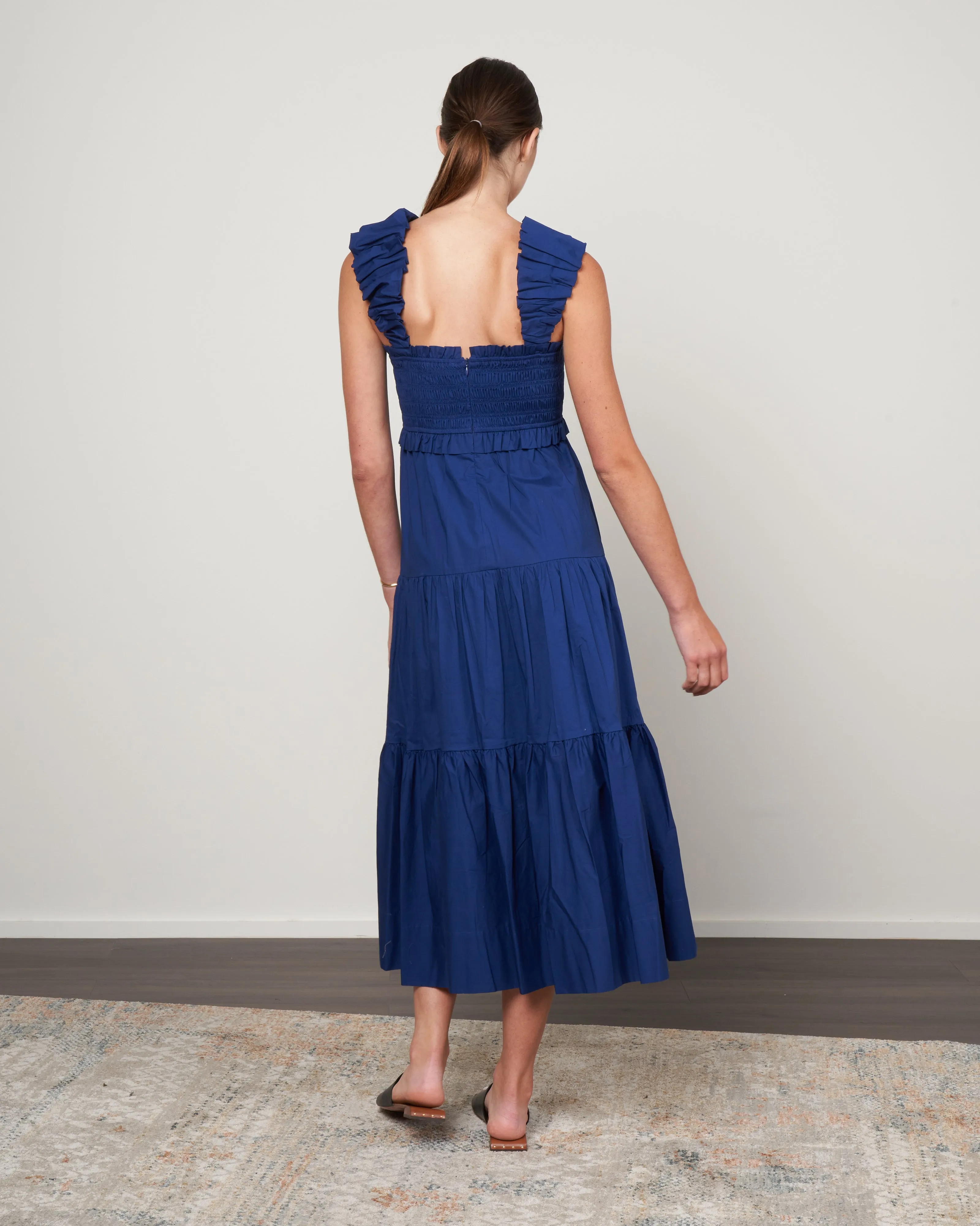 sloane slvless smocked dress - cobalt