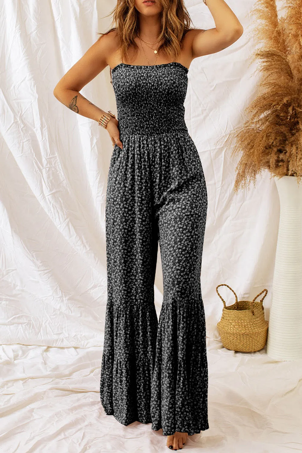 Smocked Bodice Jumpsuit Daisy