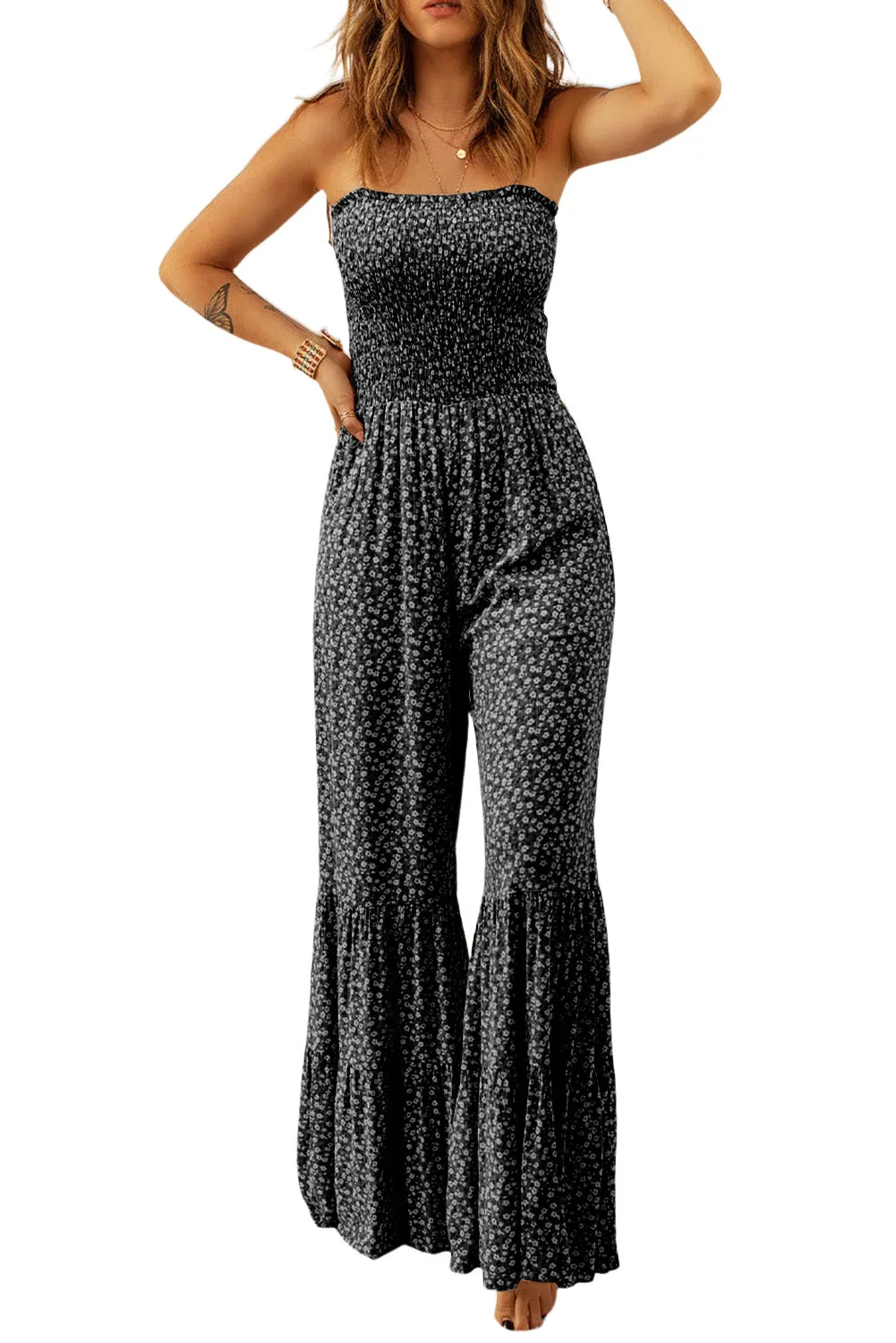Smocked Bodice Jumpsuit Daisy