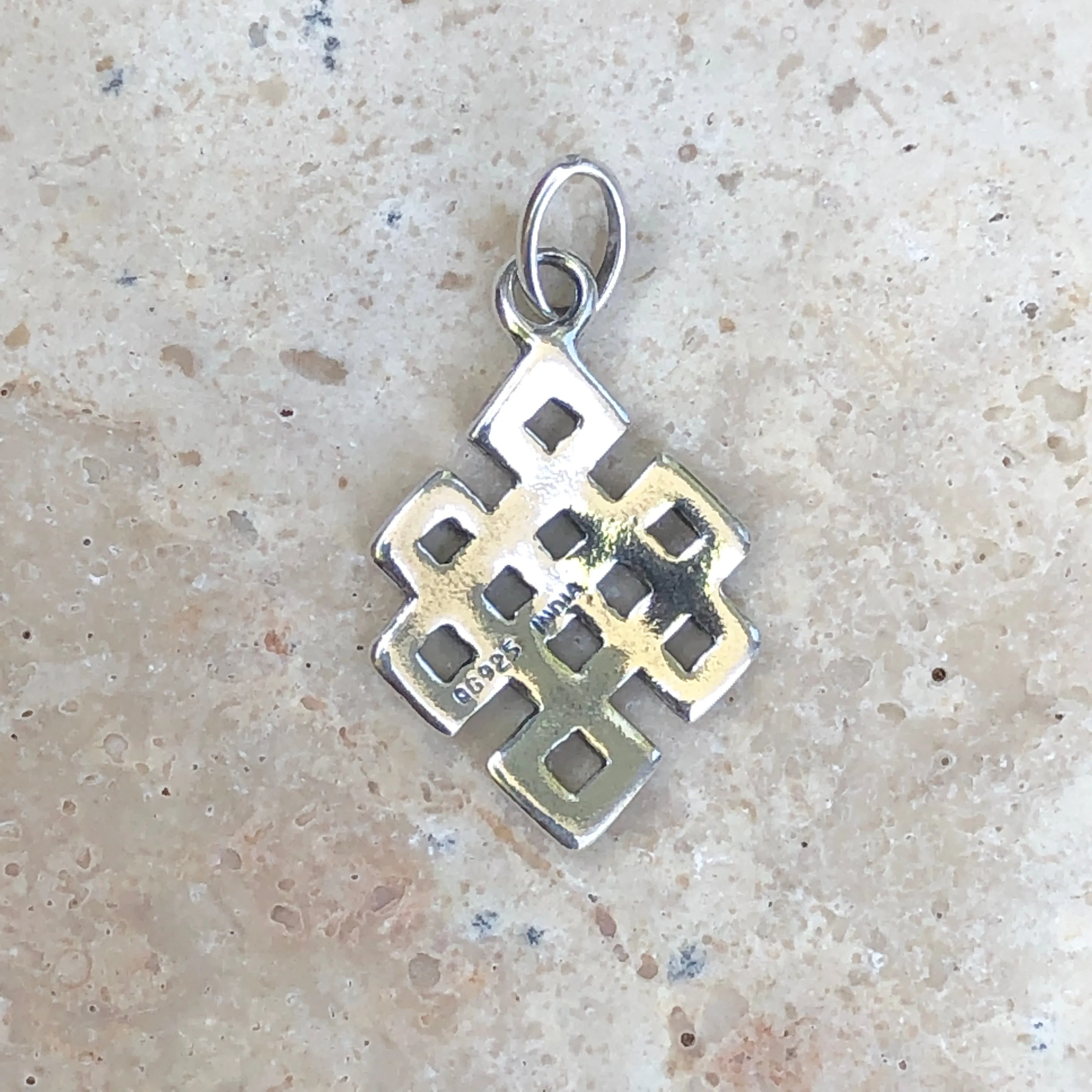Sterling Silver Polished Square Celtic Knot Pendant Charm