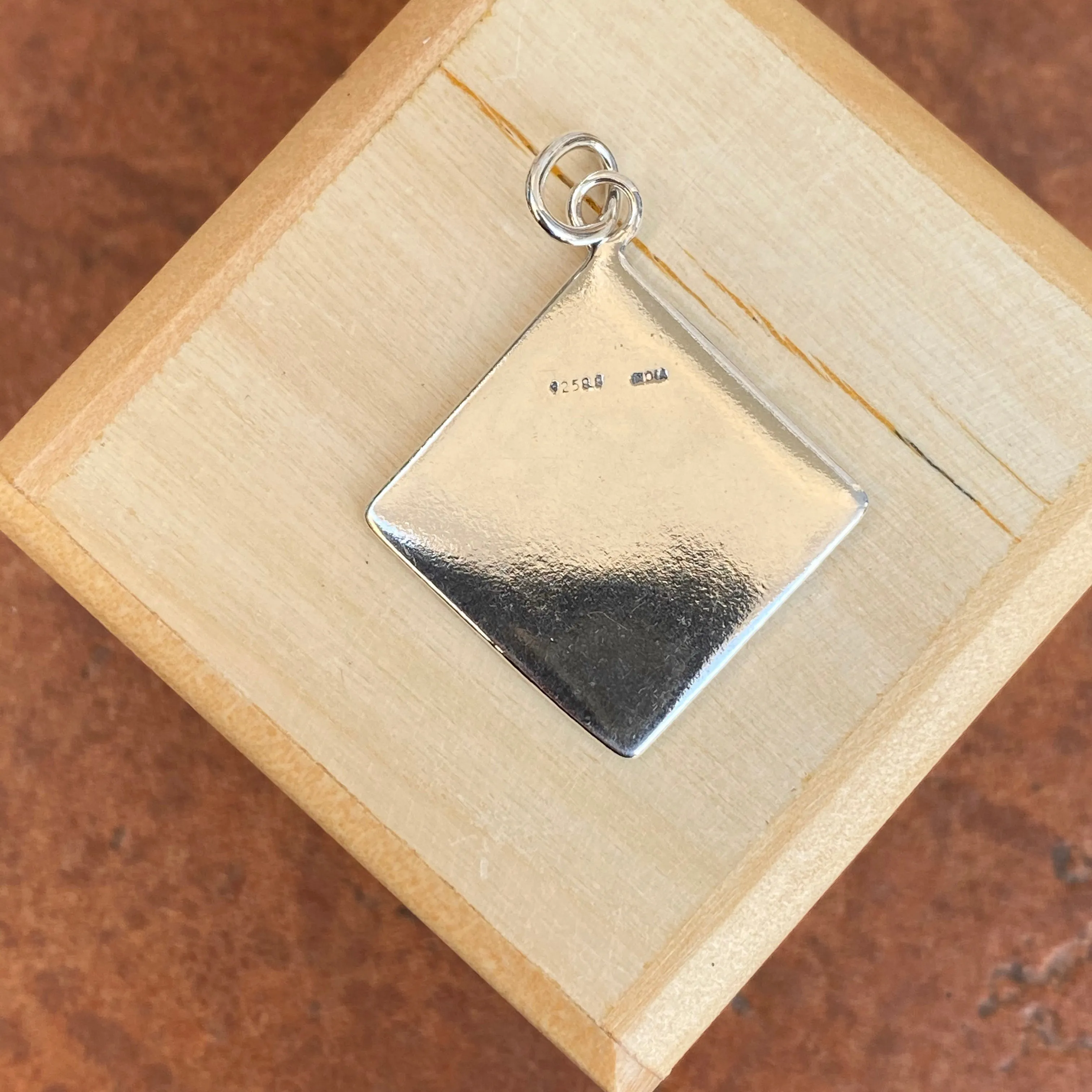 Sterling Silver Square Celtic Knot Pendant Charm