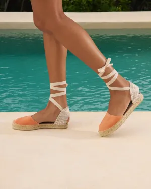 Suede Flat Valenciana Espadrilles - R78P0 - Hamptons Island Peach