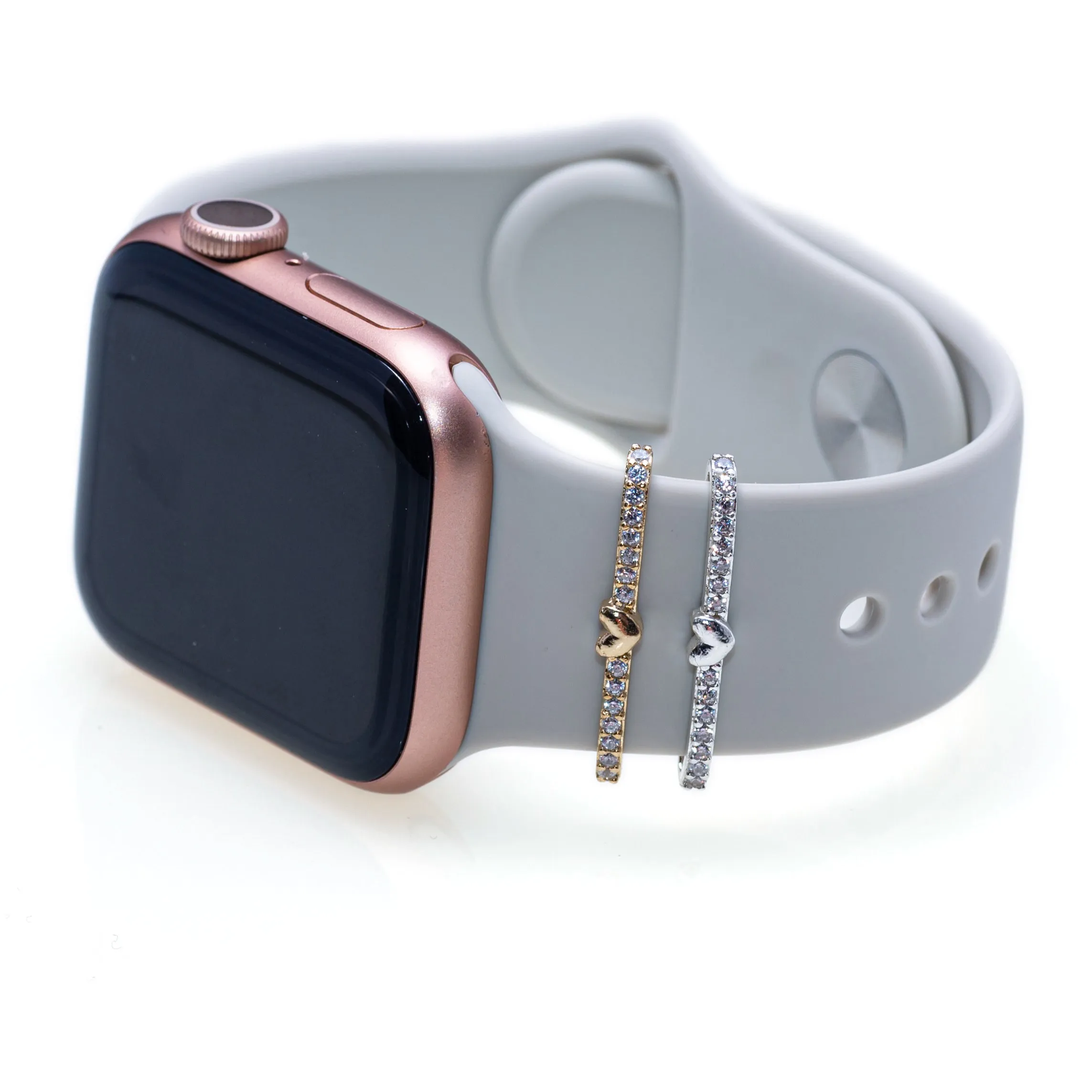 Thin with Heart BirthStone Plate Ring • Apple Watch Band's Charm