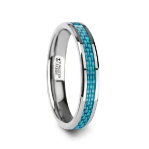 Thorsten AUGUSTUS Blue Carbon Fiber Inlay Tungsten Carbide Band - 4mm - 10mm