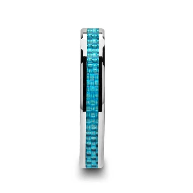 Thorsten AUGUSTUS Blue Carbon Fiber Inlay Tungsten Carbide Band - 4mm - 10mm