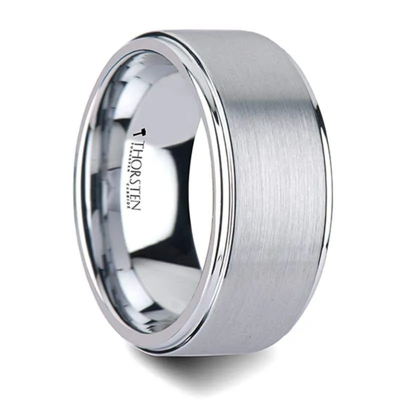 Thorsten OPTIMUS Raised Center with Brush Finish Tungsten Ring - 4mm - 12mm