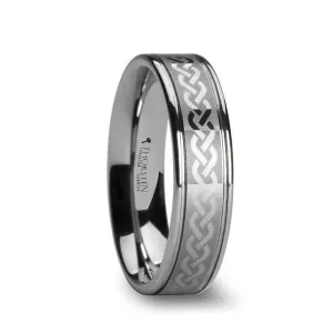 Thorsten PALLAS Laser Engraved Tungsten Ring with Celtic Knot - 6mm 8mm or 10mm - Pallas