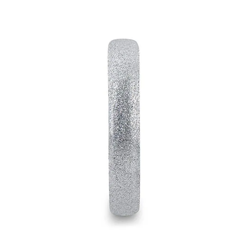 Thorsten QUARTZ Domed Tungsten Carbide Ring with Sandblasted Crystalline Finish - 2mm - 8mm