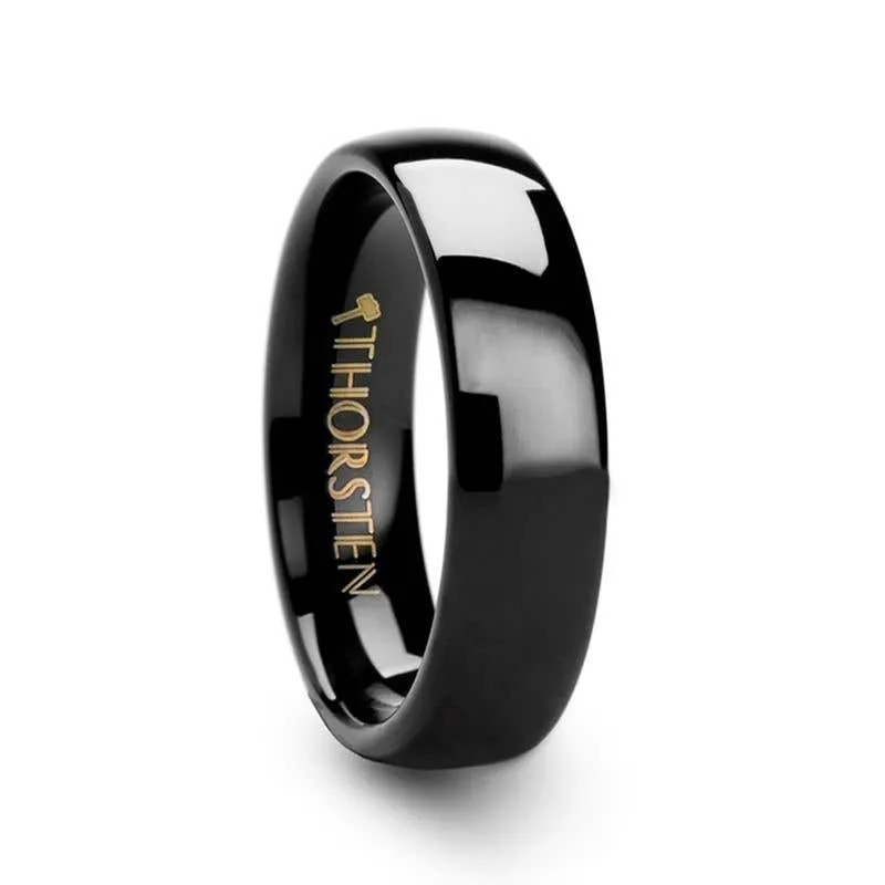 Thorsten RAVEN Domed Black Tungsten Wedding Band - 4mm - 12mm