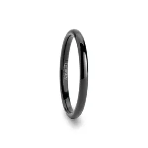 Thorsten RAVEN Domed Black Tungsten Wedding Band - 4mm - 12mm