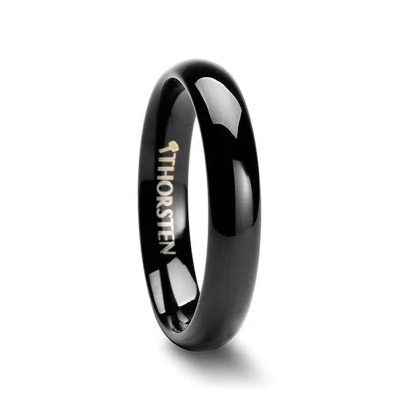 Thorsten RAVEN Domed Black Tungsten Wedding Band - 4mm - 12mm