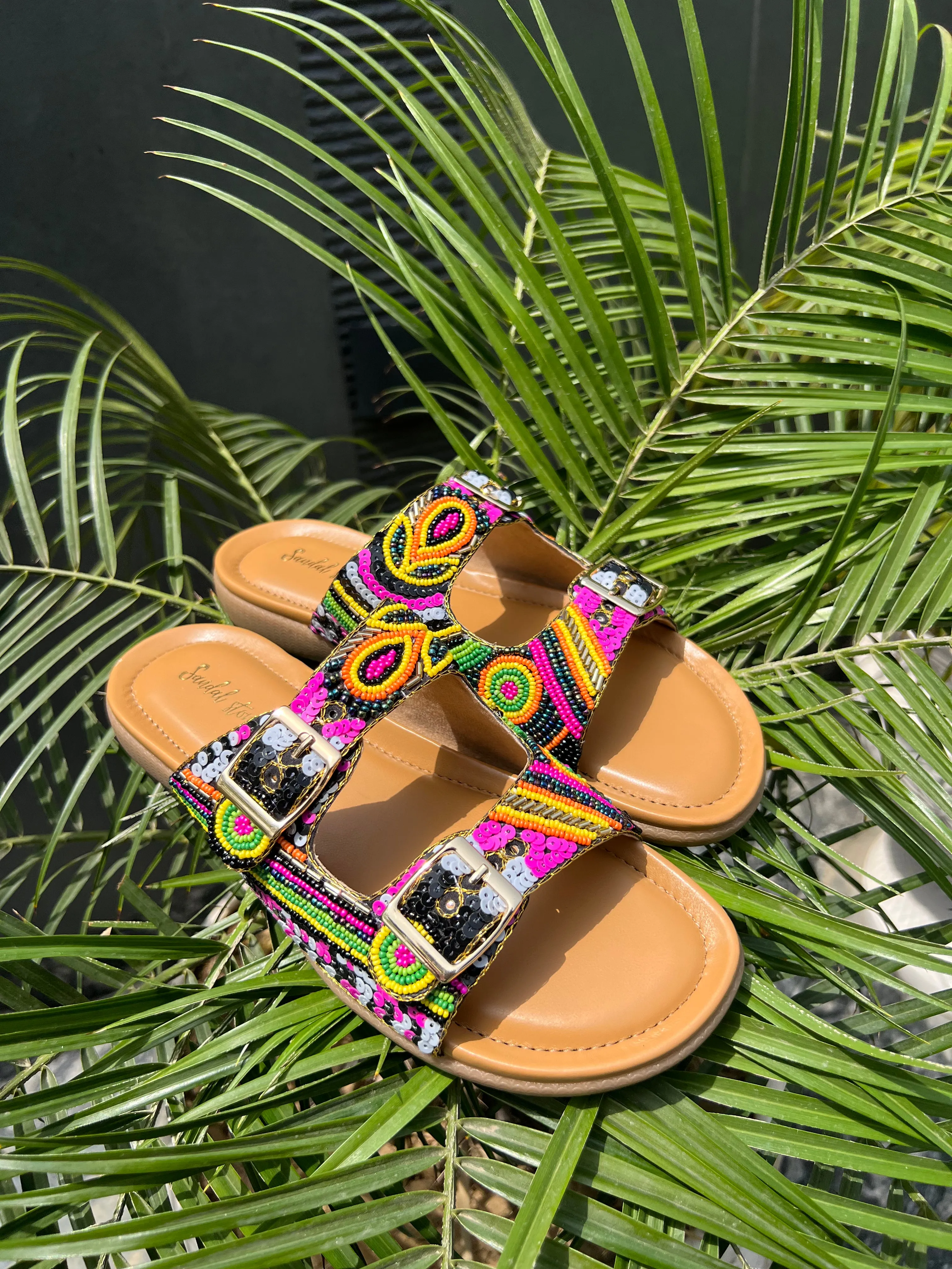 Tribal Bloom Comfort Slides