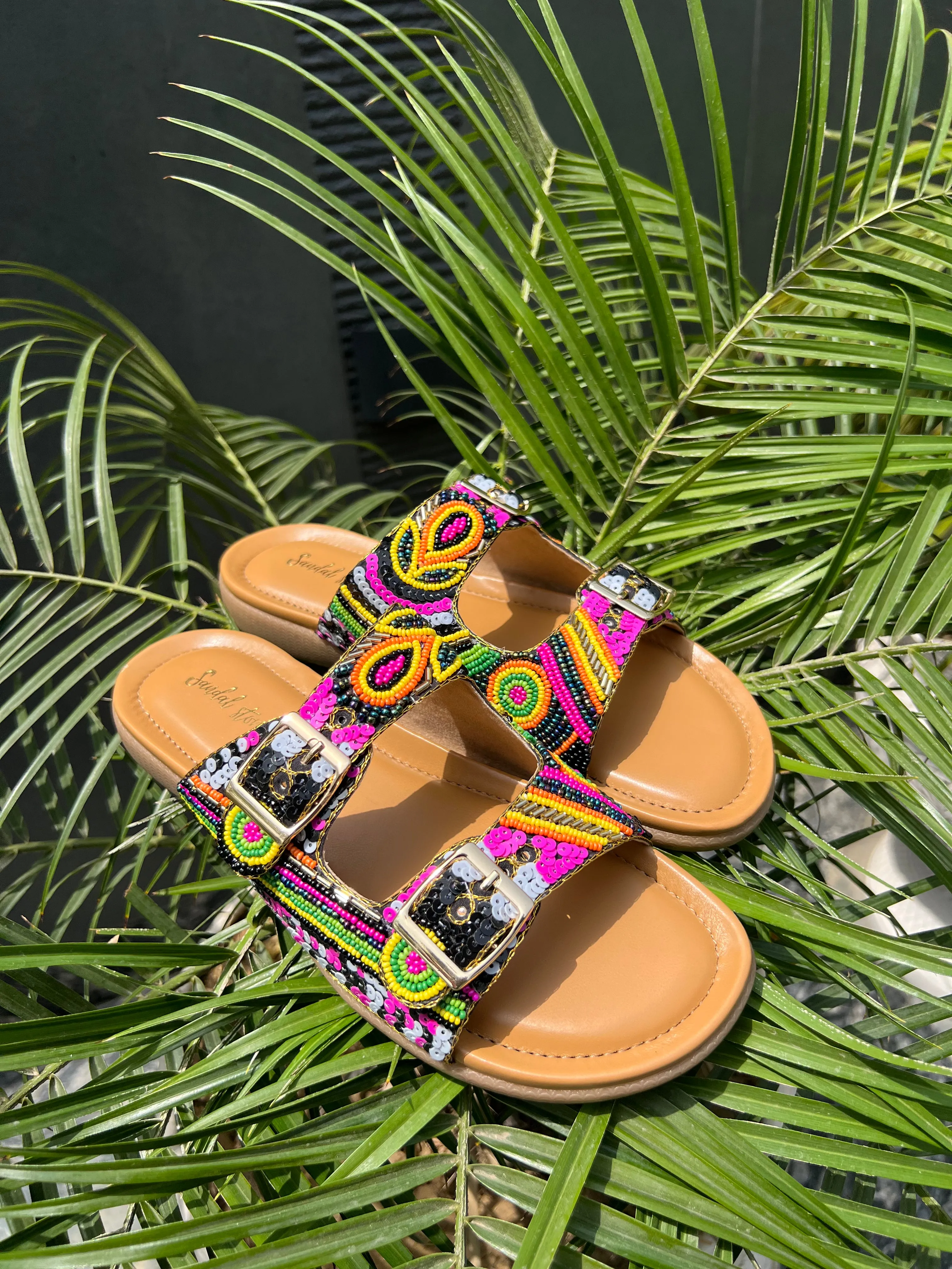 Tribal Bloom Comfort Slides