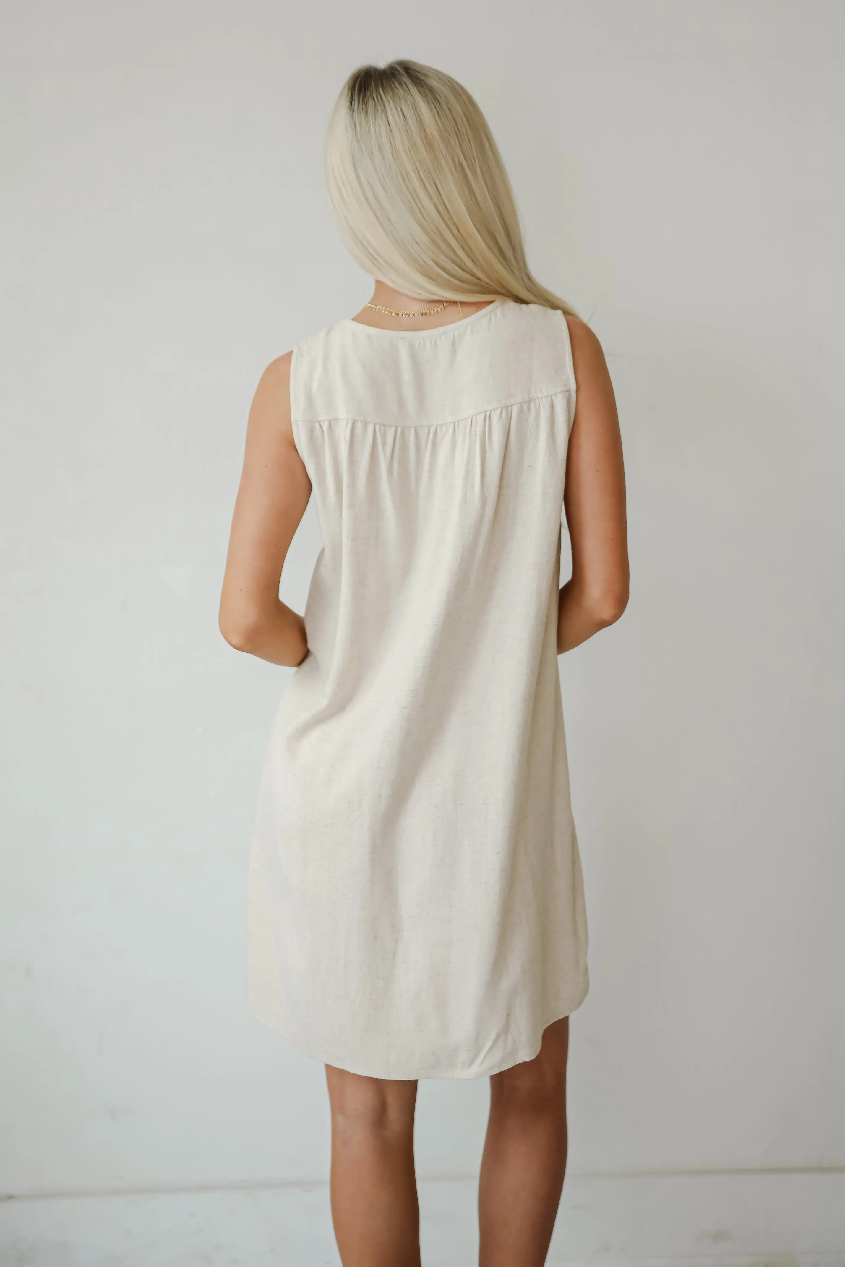Unlimited Adventure Natural Linen Mini Dress