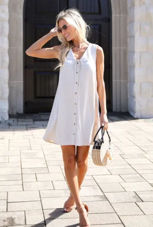 Unlimited Adventure Natural Linen Mini Dress