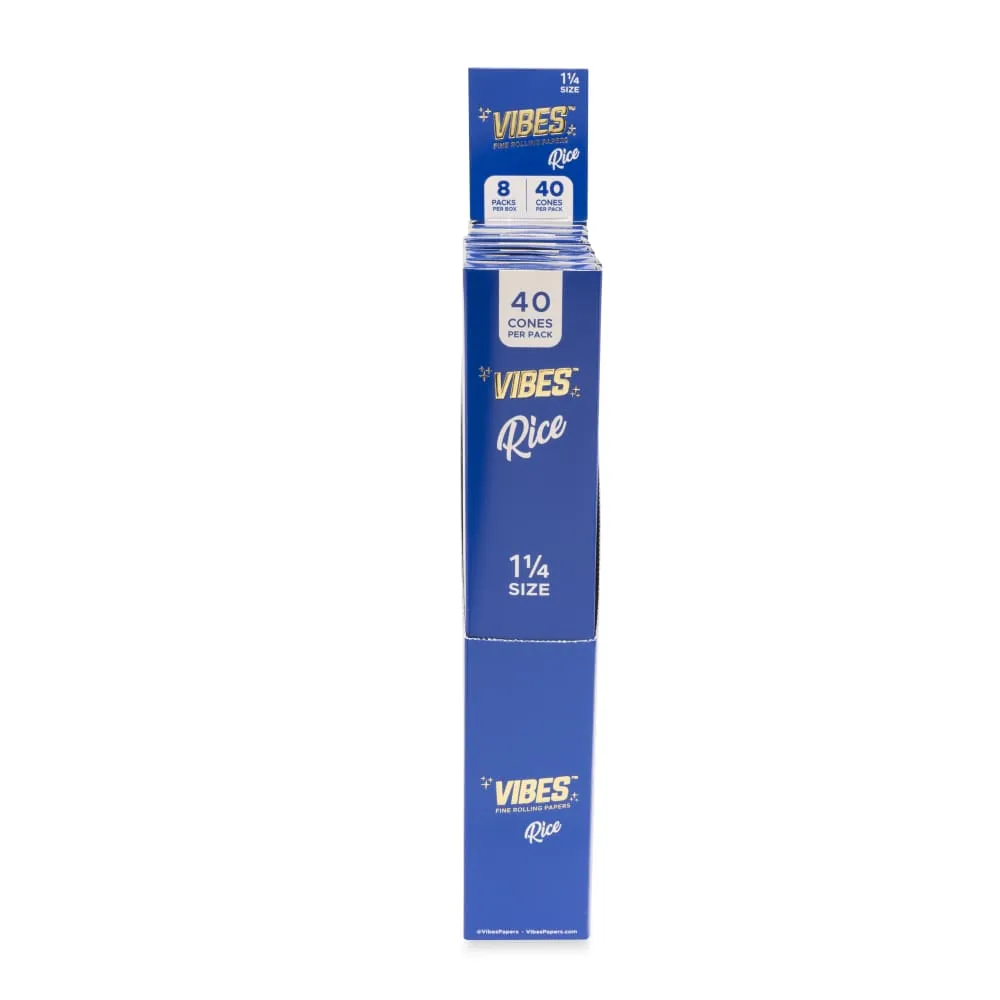 Vibes - Rice 1 1/4 Cones - 8 Cones Per Pack - (40 Count Per Display)