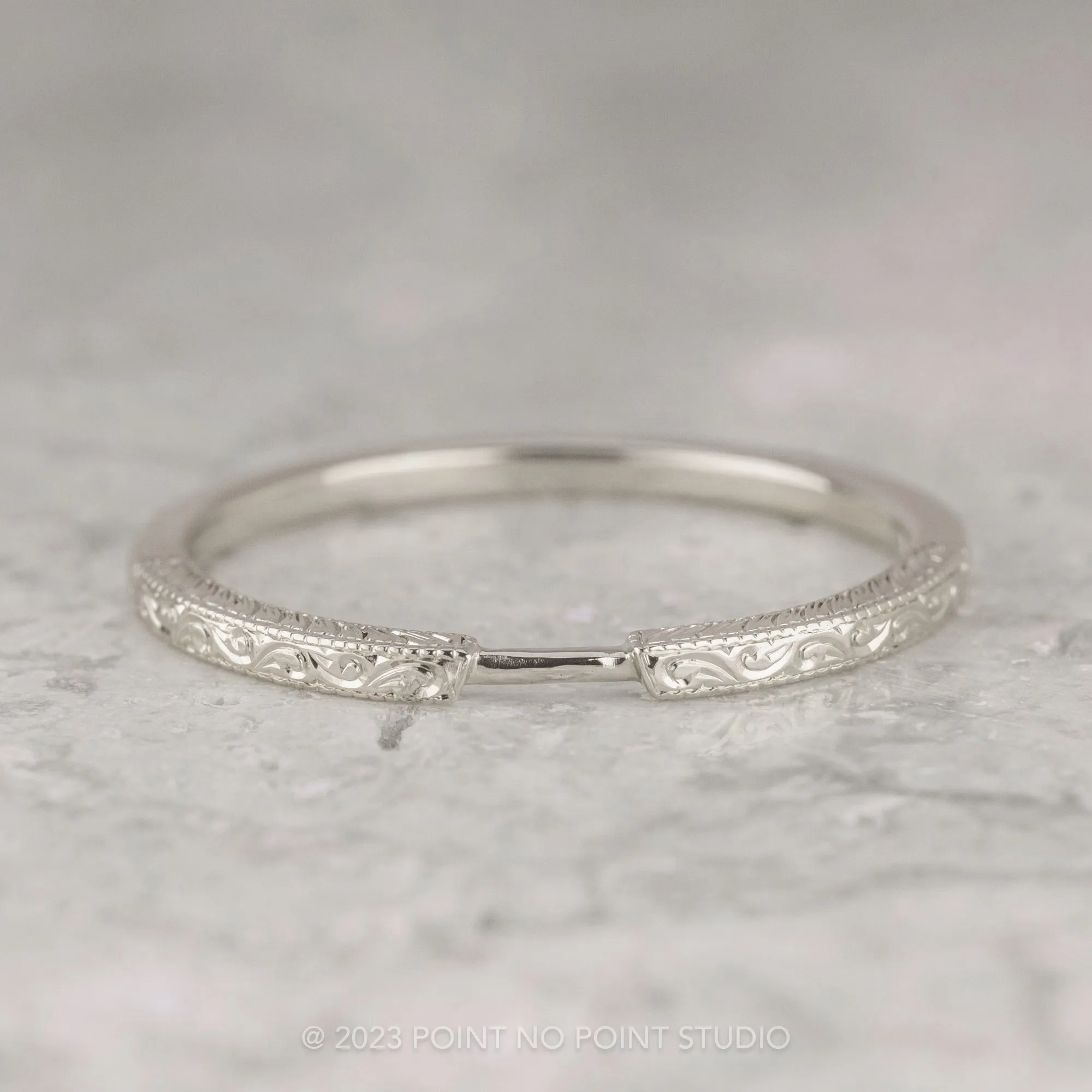 Vintage Harper Cuff Wedding Band, Platinum