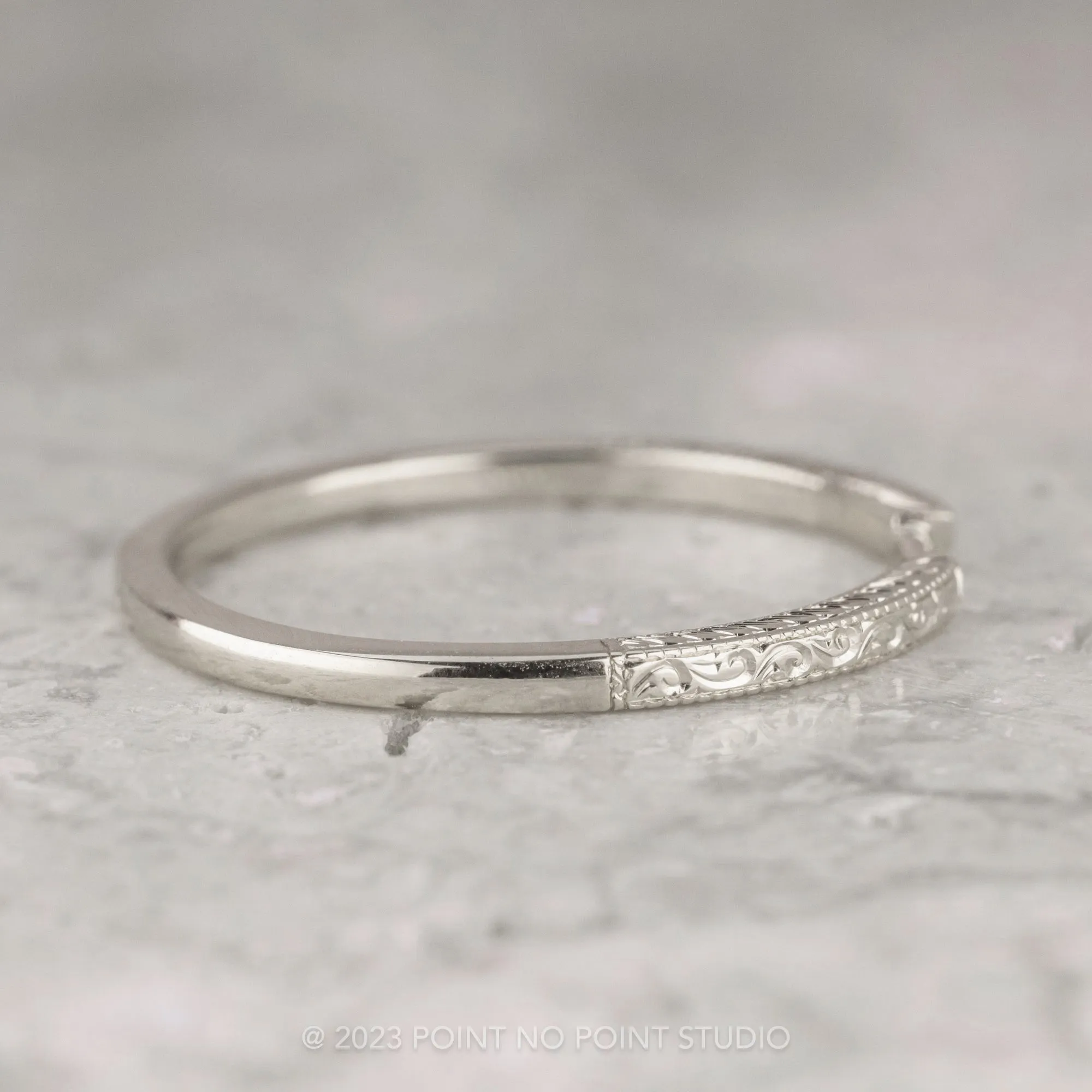 Vintage Harper Cuff Wedding Band, Platinum