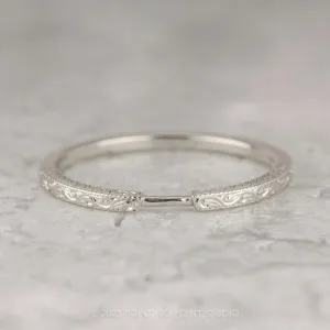 Vintage Harper Cuff Wedding Band, Platinum