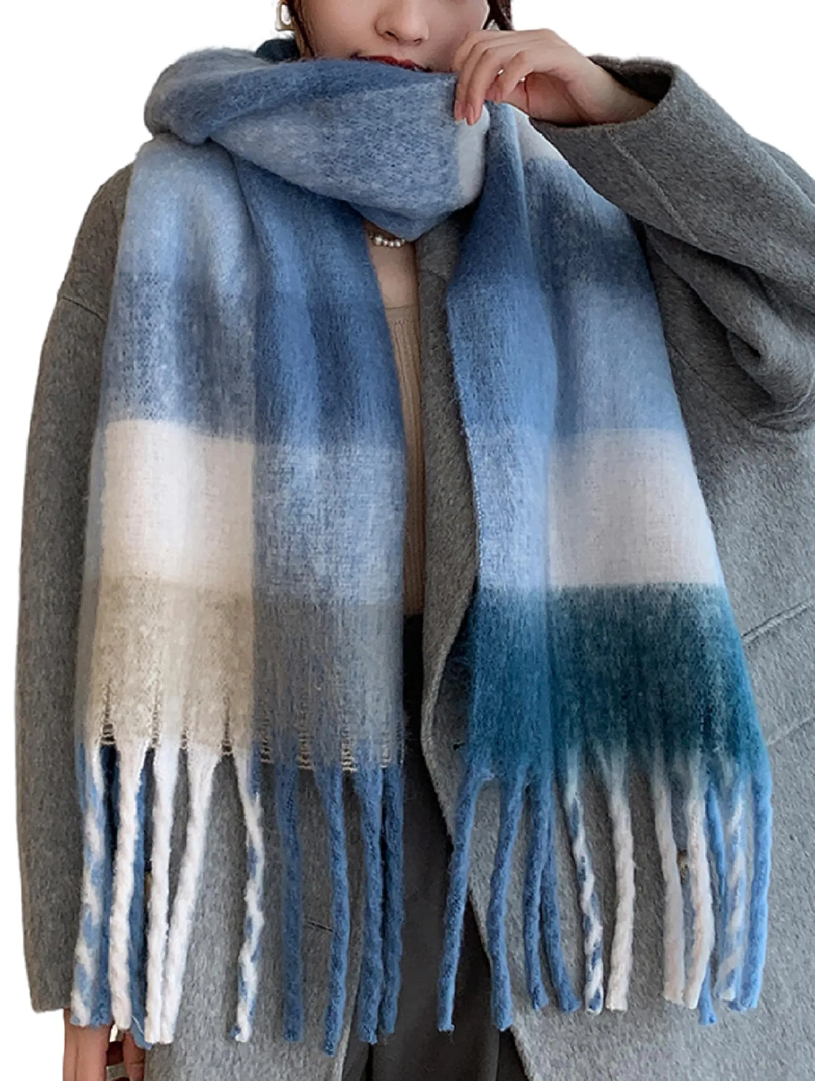 Wander Agio Winter Women Warm Scarf Long Shawl Large Scarves Cold Weather Thick Blanket Scarfs Colorful Plaid