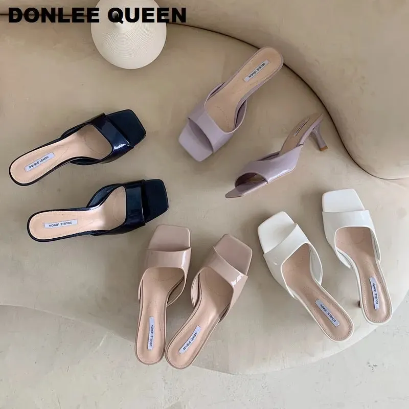 Women Elegant Mule medium  heel Slippers