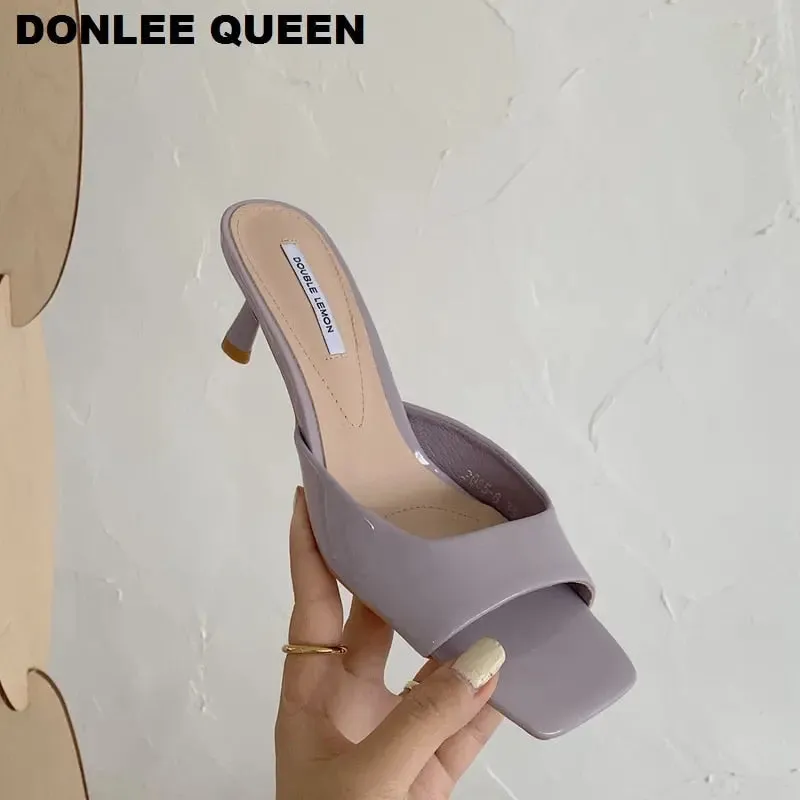 Women Elegant Mule medium  heel Slippers