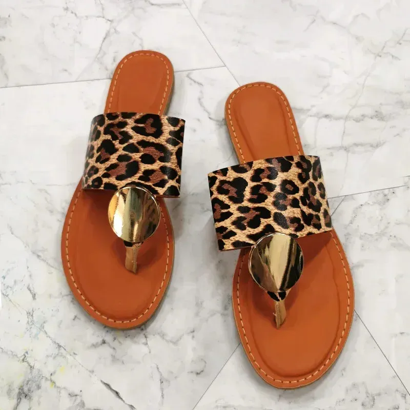 Women Leather Summer Sandals Shoes Retro design Thin Straps Open Toe Beach Slides Flat with Plus Size 41 Female Footwear