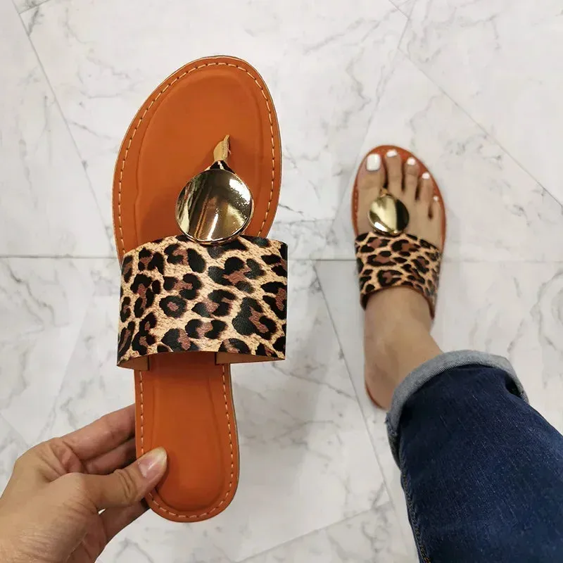 Women Leather Summer Sandals Shoes Retro design Thin Straps Open Toe Beach Slides Flat with Plus Size 41 Female Footwear