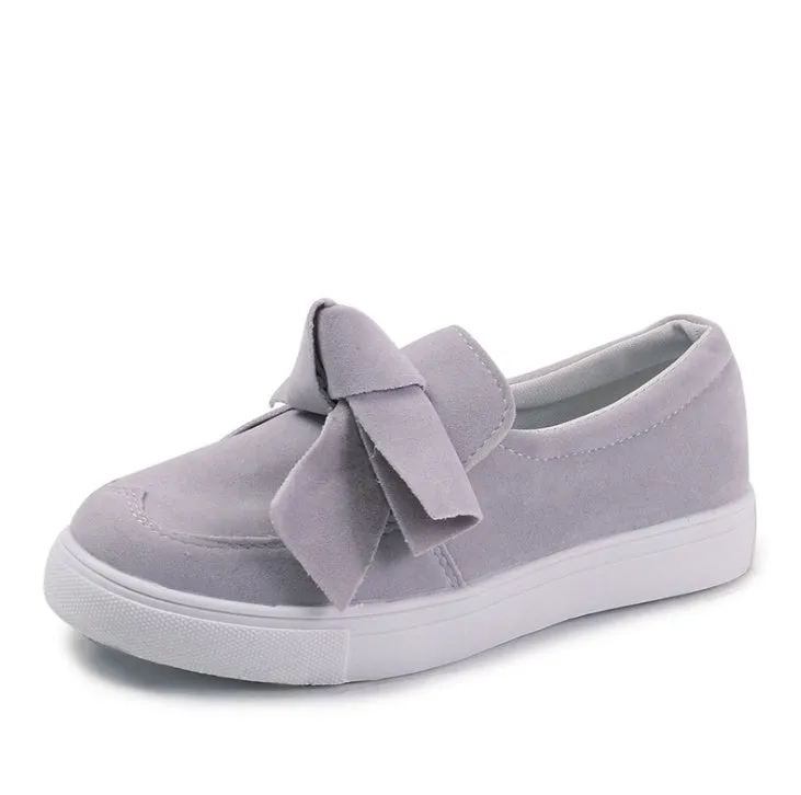 Women Nubuck Loafers Casual Bowknot Shoes
