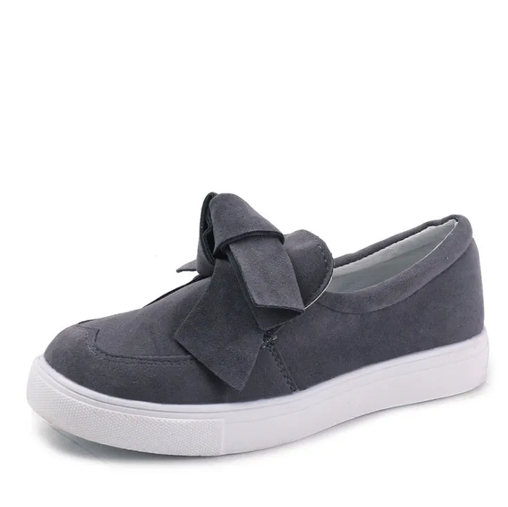 Women Nubuck Loafers Casual Bowknot Shoes