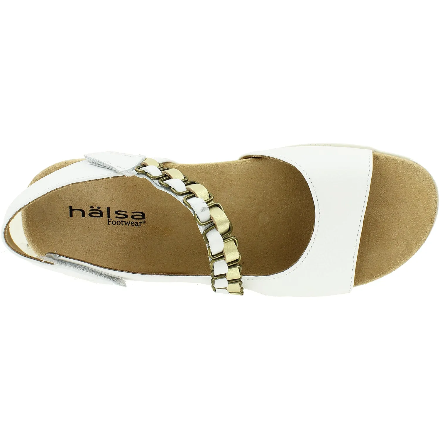 Women's Halsa Destiny White/Gold Leather
