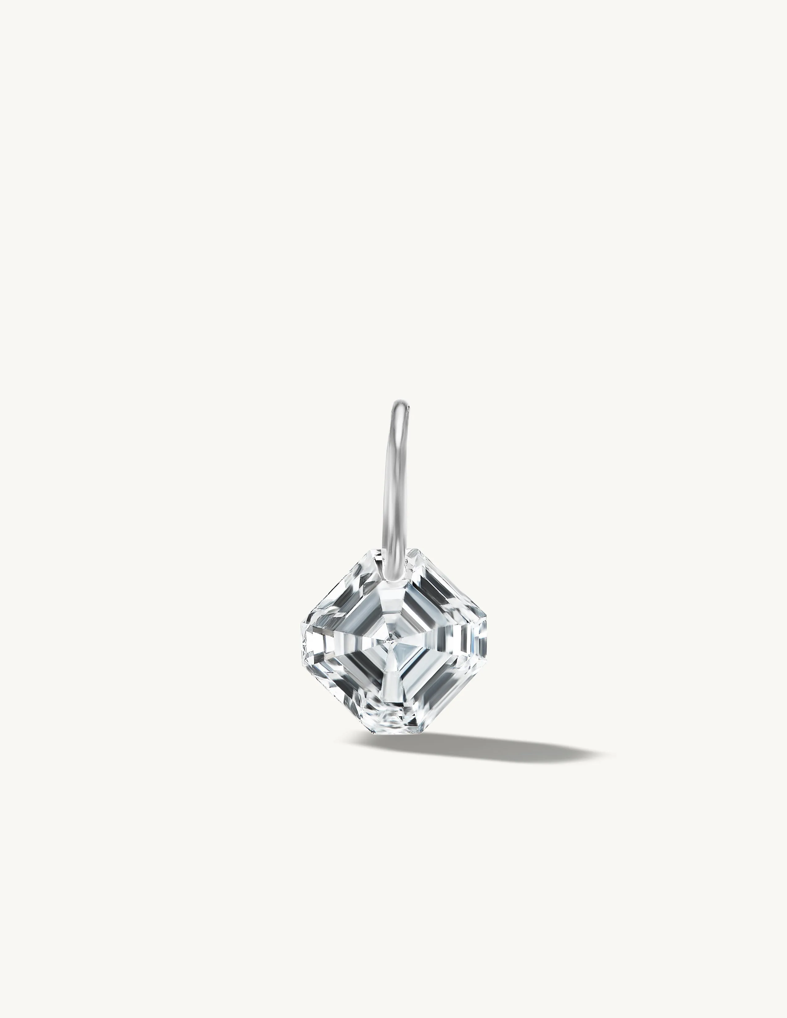 XL Asscher Pierced Diamond Charm for Chains